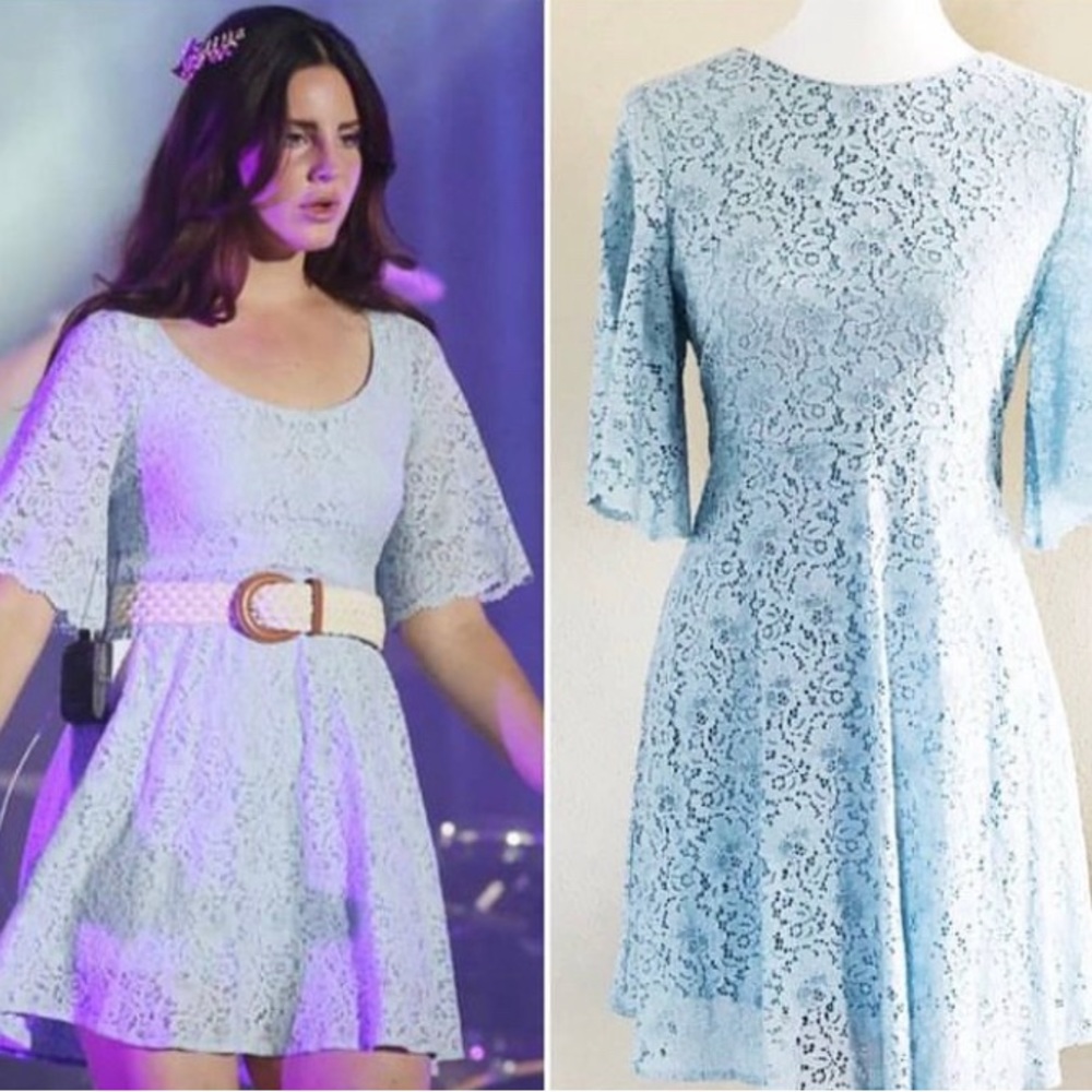 Lace blue dress aso lana
